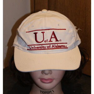 Vintage 80S University Alabama Crimson Tide Snapback Hat Split Bar Zig Zag Tag
